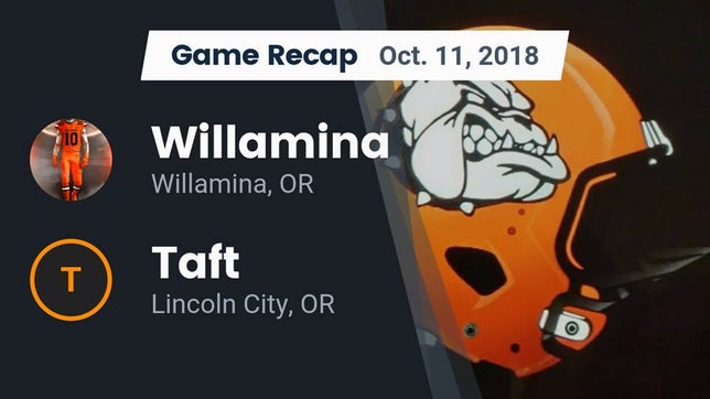 Watch this highlight video of the Willamina (OR) football team in its game Recap: Willamina  vs. Taft  2018 on Oct 11, 2018