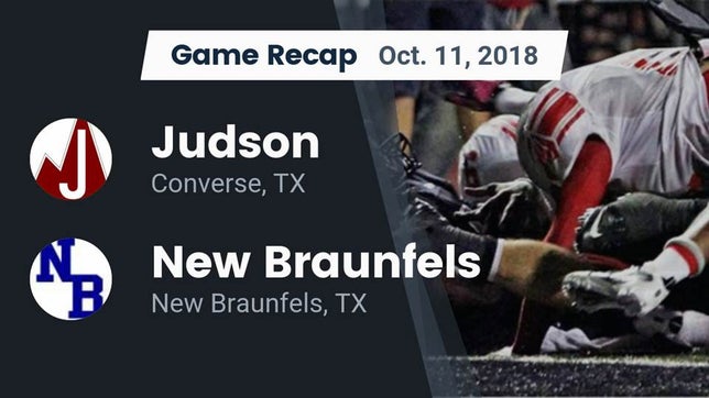 Watch this highlight video of the Judson (Converse, TX) football team in its game Recap: Judson  vs. New Braunfels  2018 on Oct 11, 2018