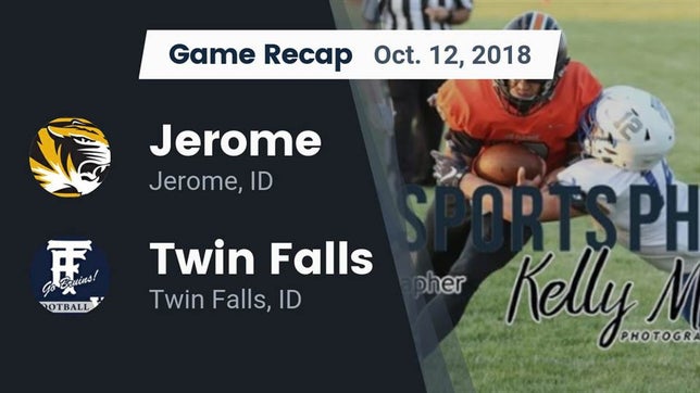 Watch this highlight video of the Jerome (ID) football team in its game Recap: Jerome  vs. Twin Falls 2018 on Oct 12, 2018