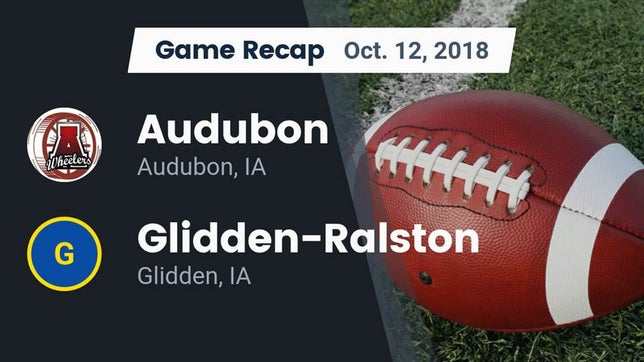 Watch this highlight video of the Audubon (IA) football team in its game Recap: Audubon  vs. Glidden-Ralston  2018 on Oct 12, 2018