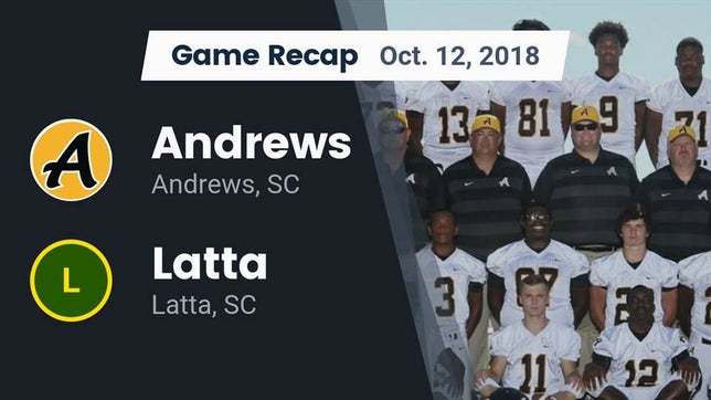 Watch this highlight video of the Andrews (SC) football team in its game Recap: Andrews  vs. Latta  2018 on Oct 12, 2018