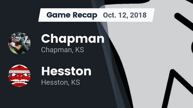 Watch this highlight video of the Chapman (KS) football team in its game Recap: Chapman  vs. Hesston  2018 on Oct 12, 2018