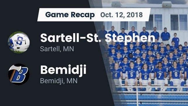 Watch this highlight video of the Sartell-St. Stephen (Sartell, MN) football team in its game Recap: Sartell-St. Stephen  vs. Bemidji  2018 on Oct 12, 2018