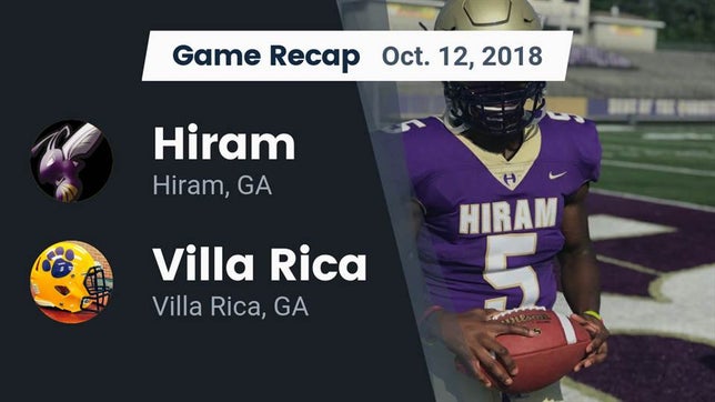Watch this highlight video of the Hiram (GA) football team in its game Recap: Hiram  vs. Villa Rica  2018 on Oct 12, 2018