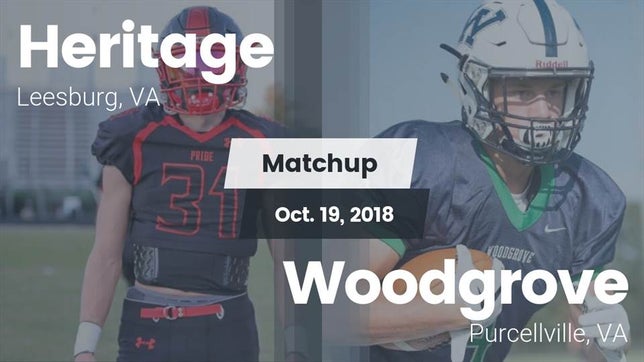 Watch this highlight video of the Heritage (Leesburg, VA) football team in its game Matchup: Heritage  vs. Woodgrove  2018 on Oct 19, 2018