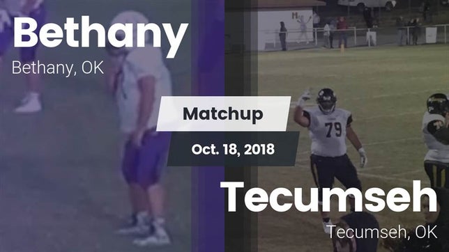 Watch this highlight video of the Bethany (OK) football team in its game Matchup: Bethany  vs. Tecumseh  2018 on Oct 18, 2018