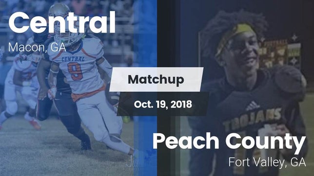 Watch this highlight video of the Central (Macon, GA) football team in its game Matchup: Central vs. Peach County  2018 on Oct 19, 2018