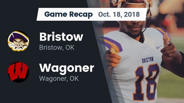 Watch this highlight video of the Bristow (OK) football team in its game Recap: Bristow  vs. Wagoner  2018 on Oct 18, 2018