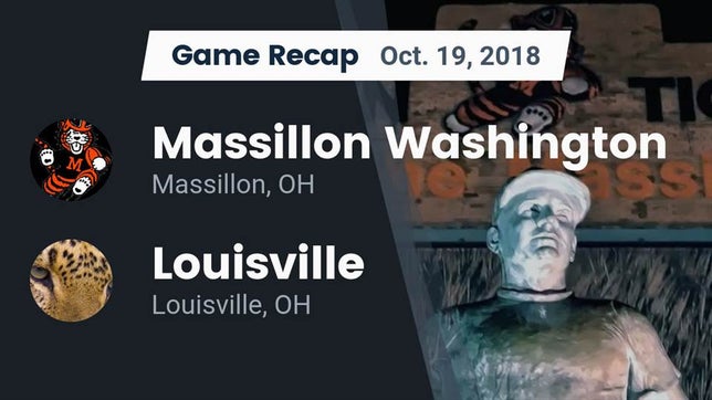 Watch this highlight video of the Washington (Massillon, OH) football team in its game Recap: Massillon Washington  vs. Louisville  2018 on Oct 19, 2018