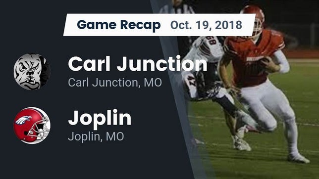 Watch this highlight video of the Carl Junction (MO) football team in its game Recap: Carl Junction  vs. Joplin  2018 on Oct 19, 2018