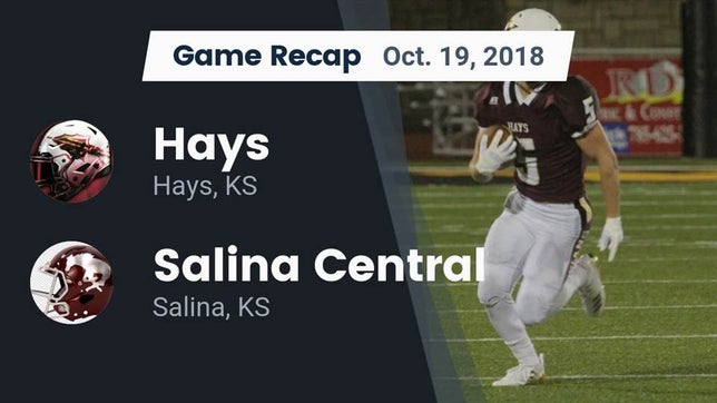 Watch this highlight video of the Hays (KS) football team in its game Recap: Hays  vs. Salina Central  2018 on Oct 19, 2018