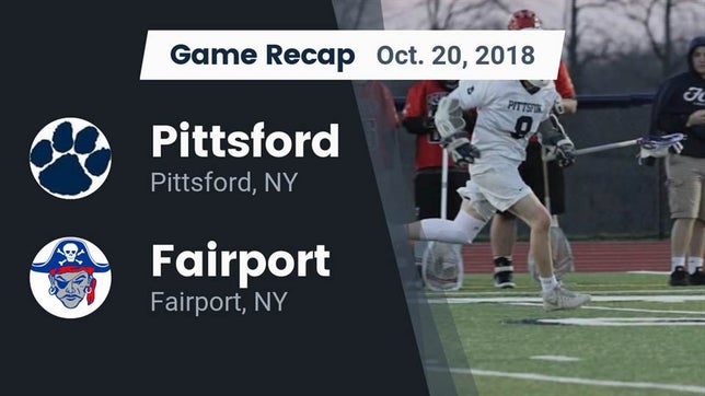 Watch this highlight video of the Pittsford (NY) football team in its game Recap: Pittsford vs. Fairport  2018 on Oct 20, 2018