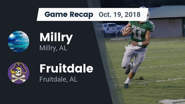 Watch this highlight video of the Millry (AL) football team in its game Recap: Millry  vs. Fruitdale  2018 on Oct 19, 2018