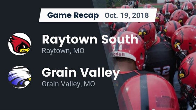Watch this highlight video of the Raytown South (Raytown, MO) football team in its game Recap: Raytown South  vs. Grain Valley  2018 on Oct 19, 2018