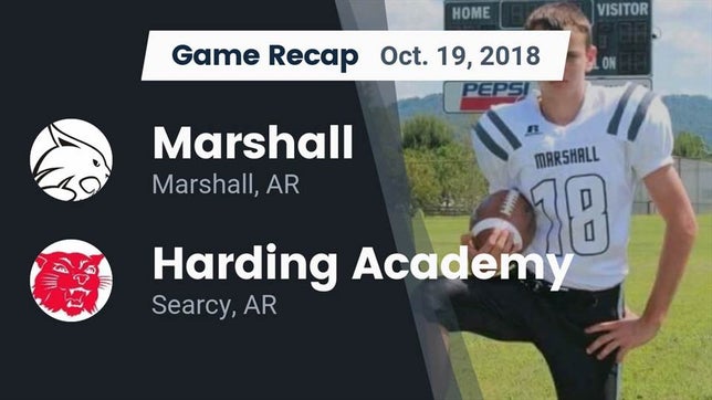 Watch this highlight video of the Marshall (AR) football team in its game Recap: Marshall  vs. Harding Academy  2018 on Oct 19, 2018