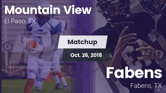 Watch this highlight video of the Mountain View (El Paso, TX) football team in its game Matchup: Mountain View High vs. Fabens  2018 on Oct 26, 2018