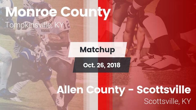 Watch this highlight video of the Monroe County (Tompkinsville, KY) football team in its game Matchup: Monroe County vs. Allen County - Scottsville  2018 on Oct 26, 2018