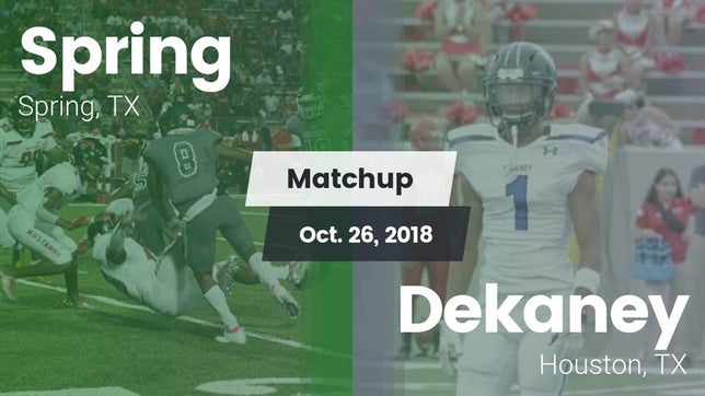 Watch this highlight video of the Spring (TX) football team in its game Matchup: Spring Highs vs. Dekaney  2018 on Oct 26, 2018