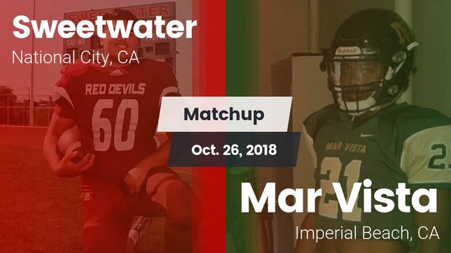 Watch this highlight video of the Sweetwater (National City, CA) football team in its game Matchup: Sweetwater High vs. Mar Vista  2018 on Oct 26, 2018