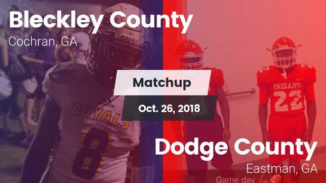 Watch this highlight video of the Bleckley County (Cochran, GA) football team in its game Matchup: Bleckley County vs. Dodge County  2018 on Oct 26, 2018