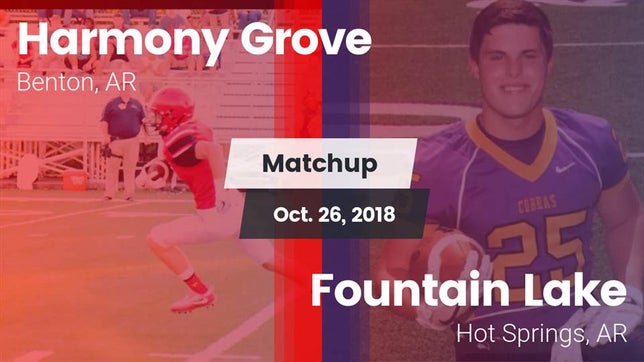 Watch this highlight video of the Harmony Grove (Benton, AR) football team in its game Matchup: Harmony Grove vs. Fountain Lake  2018 on Oct 26, 2018