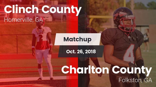 Watch this highlight video of the Clinch County (Homerville, GA) football team in its game Matchup: Clinch County vs. Charlton County  2018 on Oct 26, 2018
