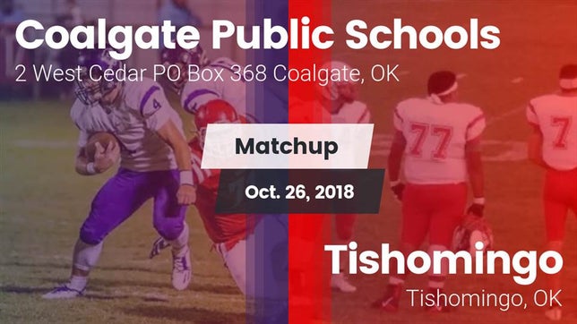 Watch this highlight video of the Coalgate (OK) football team in its game Matchup: Coalgate vs. Tishomingo  2018 on Oct 26, 2018