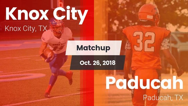 Watch this highlight video of the Knox City (TX) football team in its game Matchup: Knox City vs. Paducah  2018 on Oct 26, 2018