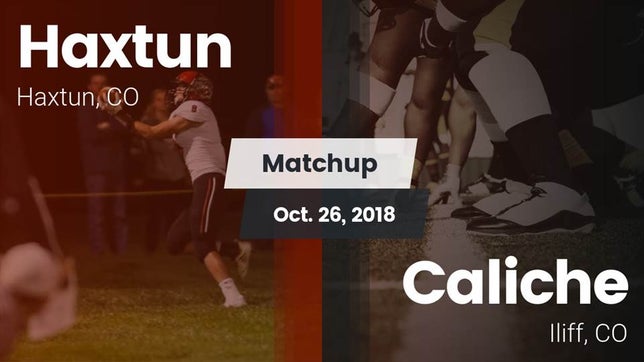 Watch this highlight video of the Haxtun (CO) football team in its game Matchup: Haxtun vs. Caliche  2018 on Oct 26, 2018