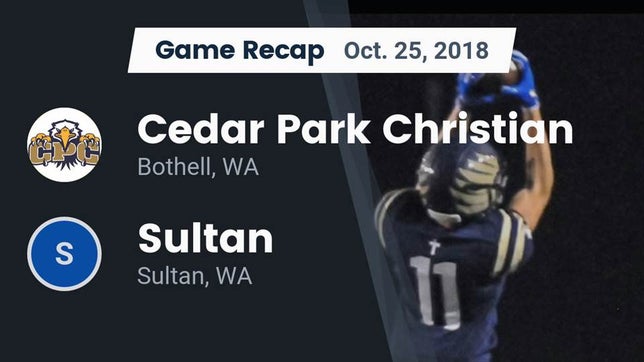 Watch this highlight video of the Cedar Park Christian (Bothell, WA) football team in its game Recap: Cedar Park Christian  vs. Sultan  2018 on Oct 25, 2018