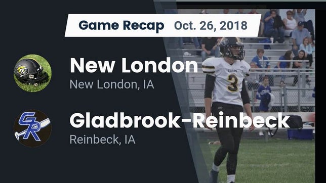 Watch this highlight video of the New London (IA) football team in its game Recap: New London  vs. Gladbrook-Reinbeck  2018 on Oct 26, 2018