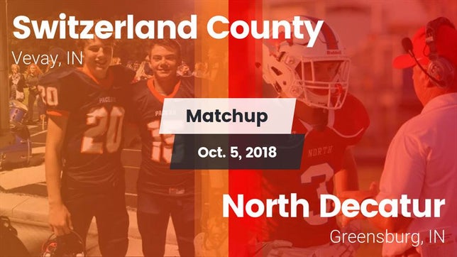 Watch this highlight video of the Switzerland County (Vevay, IN) football team in its game Matchup: Switzerland County vs. North Decatur  2018 on Oct 5, 2018