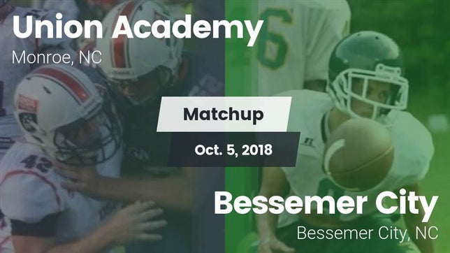 Watch this highlight video of the Union Academy (Monroe, NC) football team in its game Matchup: Union Academy vs. Bessemer City  2018 on Oct 5, 2018
