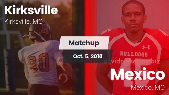 Watch this highlight video of the Kirksville (MO) football team in its game Matchup: Kirksville vs. Mexico  2018 on Oct 5, 2018