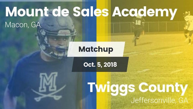 Watch this highlight video of the Mount de Sales Academy (Macon, GA) football team in its game Matchup: Mount de Sales vs. Twiggs County  2018 on Oct 5, 2018