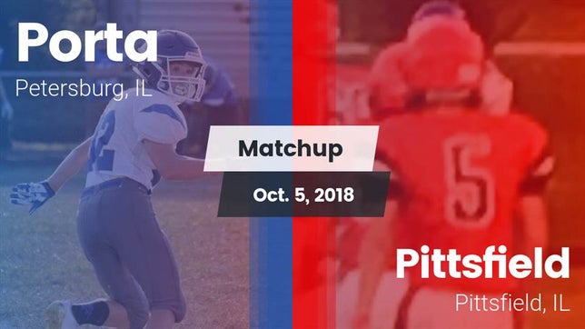 Watch this highlight video of the PORTA/Ashland-Chandlerville Central (Petersburg, IL) football team in its game Matchup: Porta  vs. Pittsfield  2018 on Oct 5, 2018