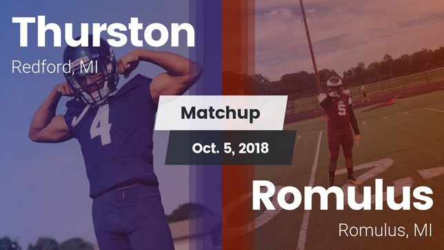 Watch this highlight video of the Thurston (Redford, MI) football team in its game Matchup: Thurston vs. Romulus  2018 on Oct 5, 2018