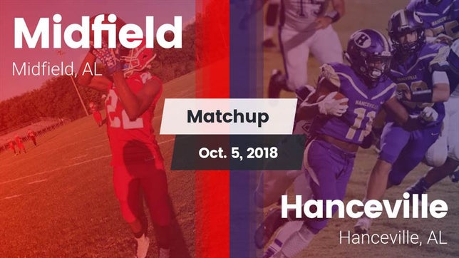 Watch this highlight video of the Midfield (AL) football team in its game Matchup: Midfield  vs. Hanceville  2018 on Oct 5, 2018