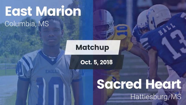 Watch this highlight video of the East Marion (Columbia, MS) football team in its game Matchup: East Marion High vs. Sacred Heart  2018 on Oct 5, 2018
