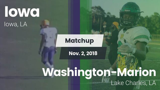 Watch this highlight video of the Iowa (LA) football team in its game Matchup: Iowa vs. Washington-Marion  2018 on Nov 2, 2018