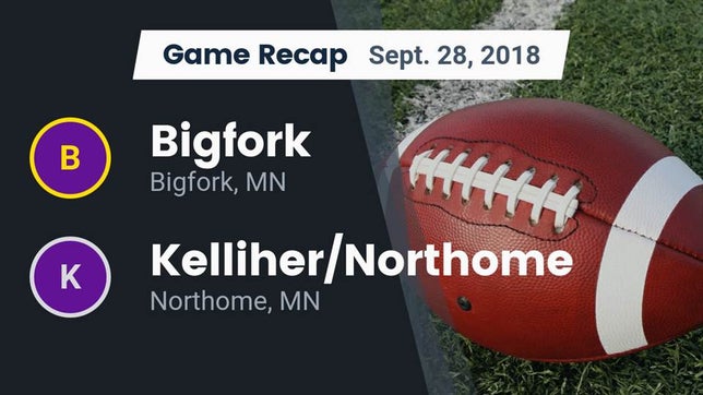 Watch this highlight video of the Bigfork (MN) football team in its game Recap: Bigfork  vs. Kelliher/Northome  2018 on Sep 28, 2018