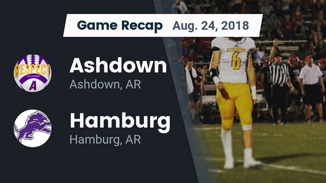 Watch this highlight video of the Ashdown (AR) football team in its game Recap: Ashdown  vs. Hamburg  2018 on Aug 24, 2018