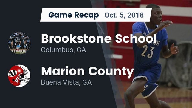Watch this highlight video of the Brookstone (Columbus, GA) football team in its game Recap: Brookstone School vs. Marion County  2018 on Oct 5, 2018