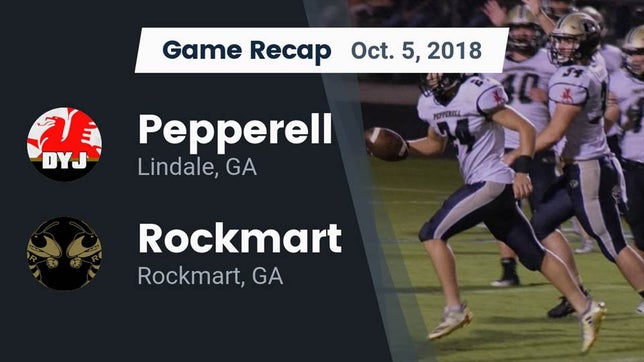 Watch this highlight video of the Pepperell (Lindale, GA) football team in its game Recap: Pepperell  vs. Rockmart  2018 on Oct 5, 2018