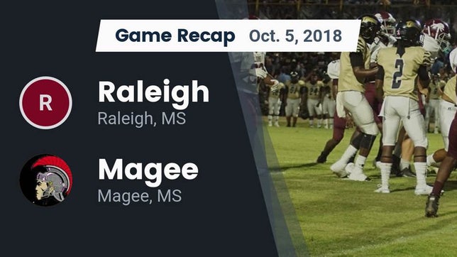 Watch this highlight video of the Raleigh (MS) football team in its game Recap: Raleigh  vs. Magee  2018 on Oct 5, 2018