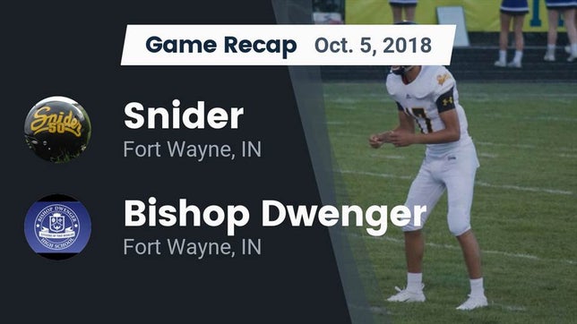 Watch this highlight video of the Fort Wayne Snider (Fort Wayne, IN) football team in its game Recap: Snider  vs. Bishop Dwenger  2018 on Oct 5, 2018