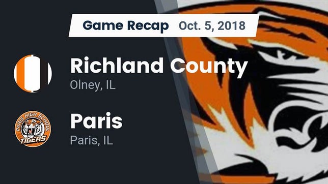 Watch this highlight video of the Richland County (Olney, IL) football team in its game Recap: Richland County  vs. Paris  2018 on Oct 5, 2018