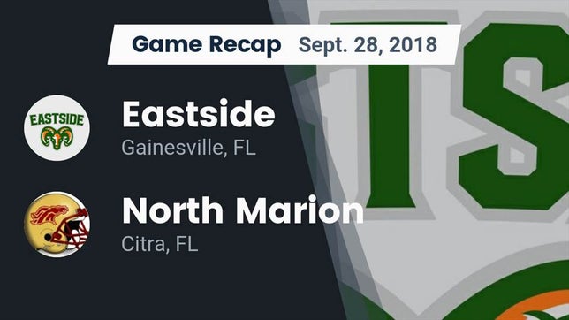 Watch this highlight video of the Eastside (Gainesville, FL) football team in its game Recap: Eastside  vs. North Marion  2018 on Oct 4, 2018
