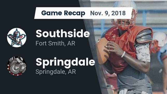 Watch this highlight video of the Southside (Fort Smith, AR) football team in its game Recap: Southside  vs. Springdale  2018 on Nov 9, 2018