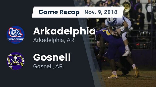 Watch this highlight video of the Arkadelphia (AR) football team in its game Recap: Arkadelphia  vs. Gosnell  2018 on Nov 9, 2018